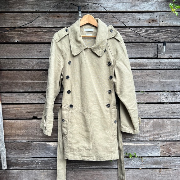 Isabel Marant Etoile - Khaki Double Breasted Belted Trench Jacket - Size 38 - Picture 3 of 12